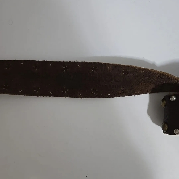 Leatherock Genuine Brown Leather Studded Cross Belt Size 34 - Picture 3 of 4